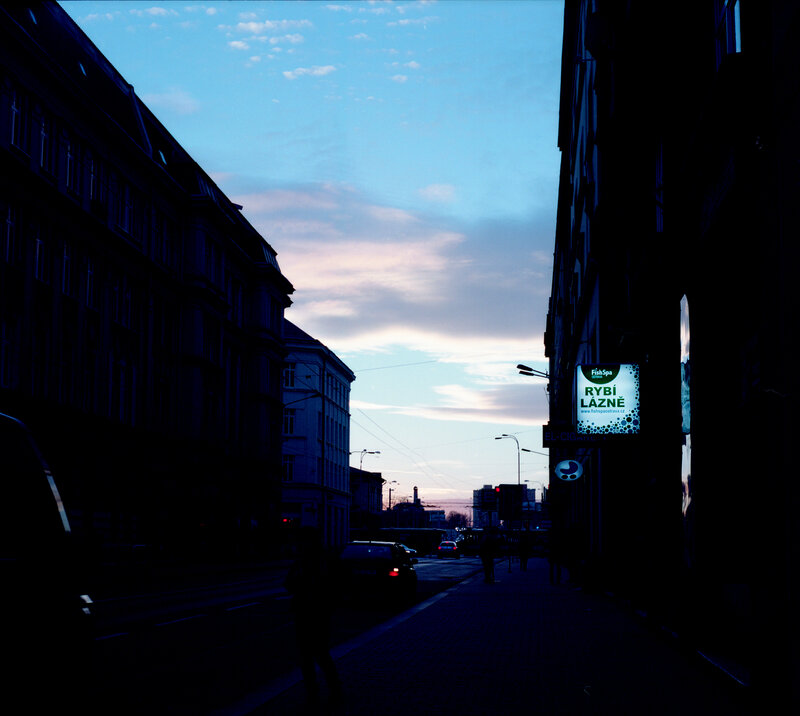 Silhouetted City Street