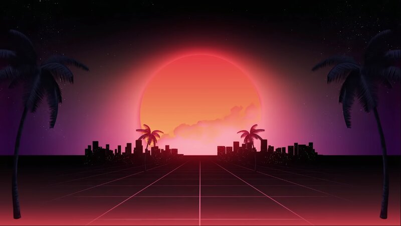 Silhouetted Cityscape — Red, Dystopian
