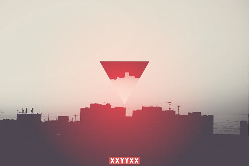 Silhouetted Cityscape — Red