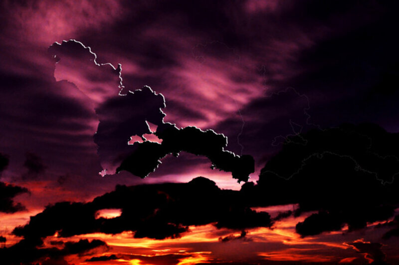 Silhouetted Clouds at Sunset