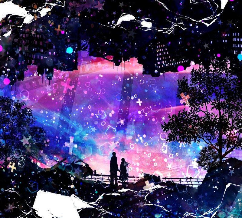 Silhouetted Couple on Bridge