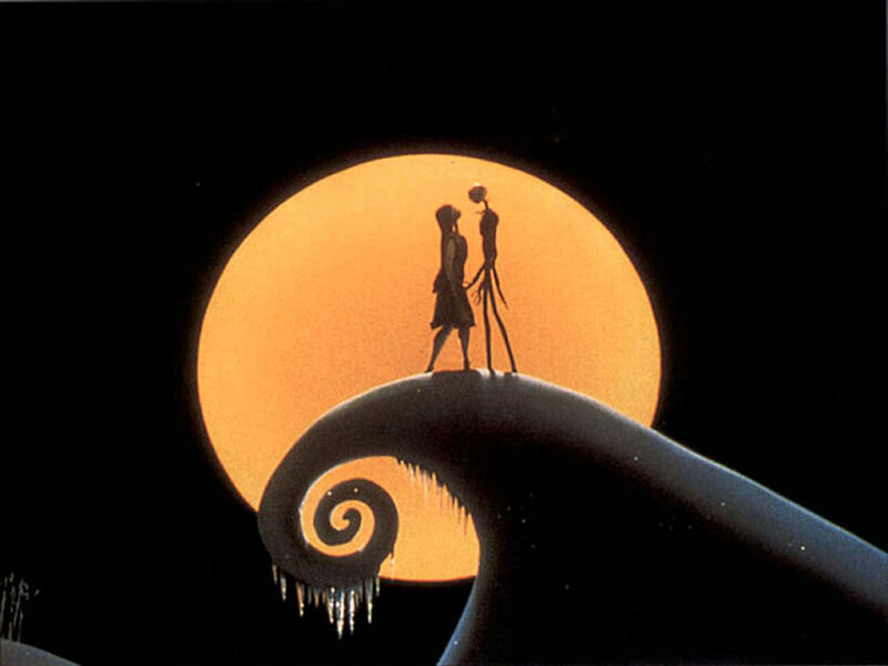 Silhouetted Couple on Hill — Black