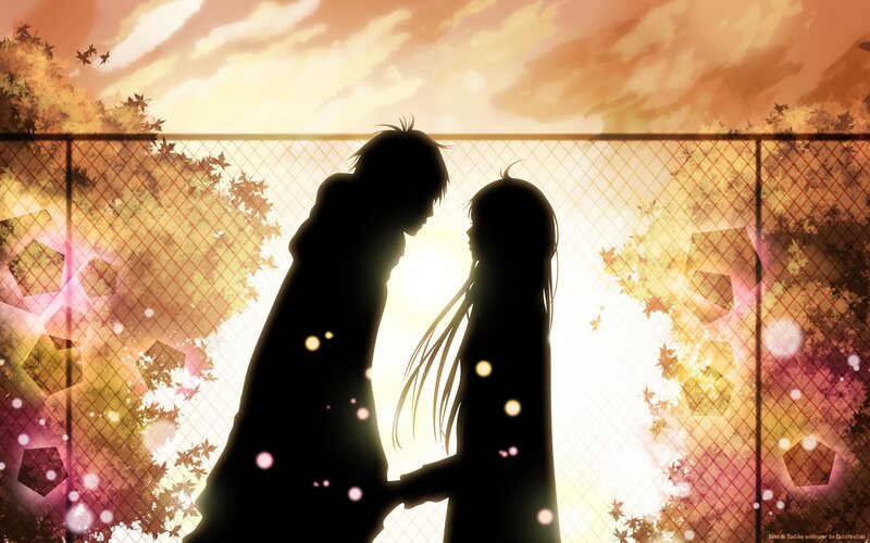Silhouetted Couple — Orange, Romantic