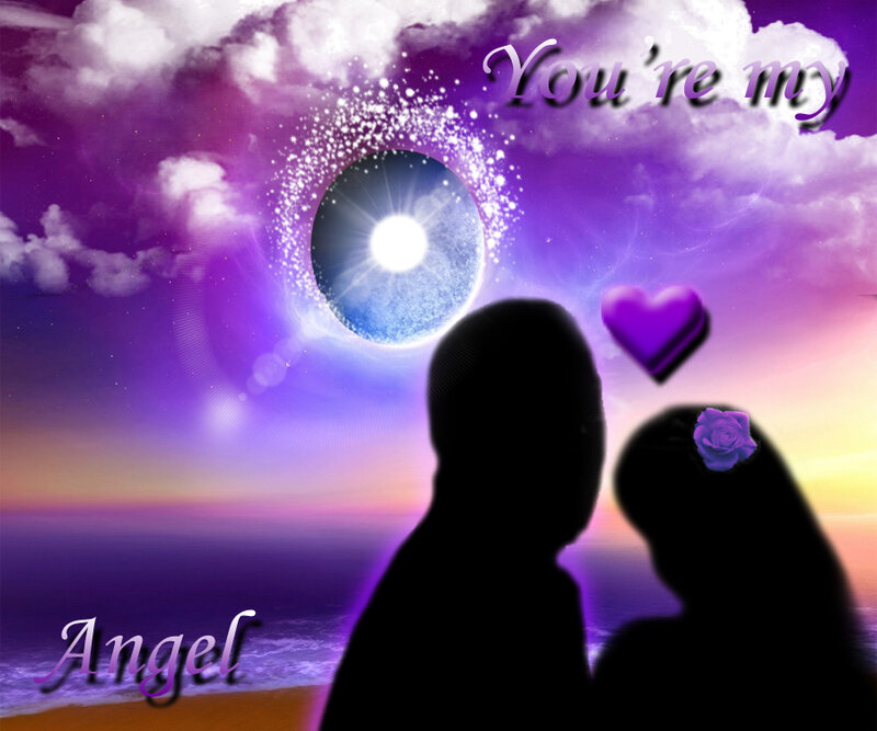 Silhouetted Couple — Purple