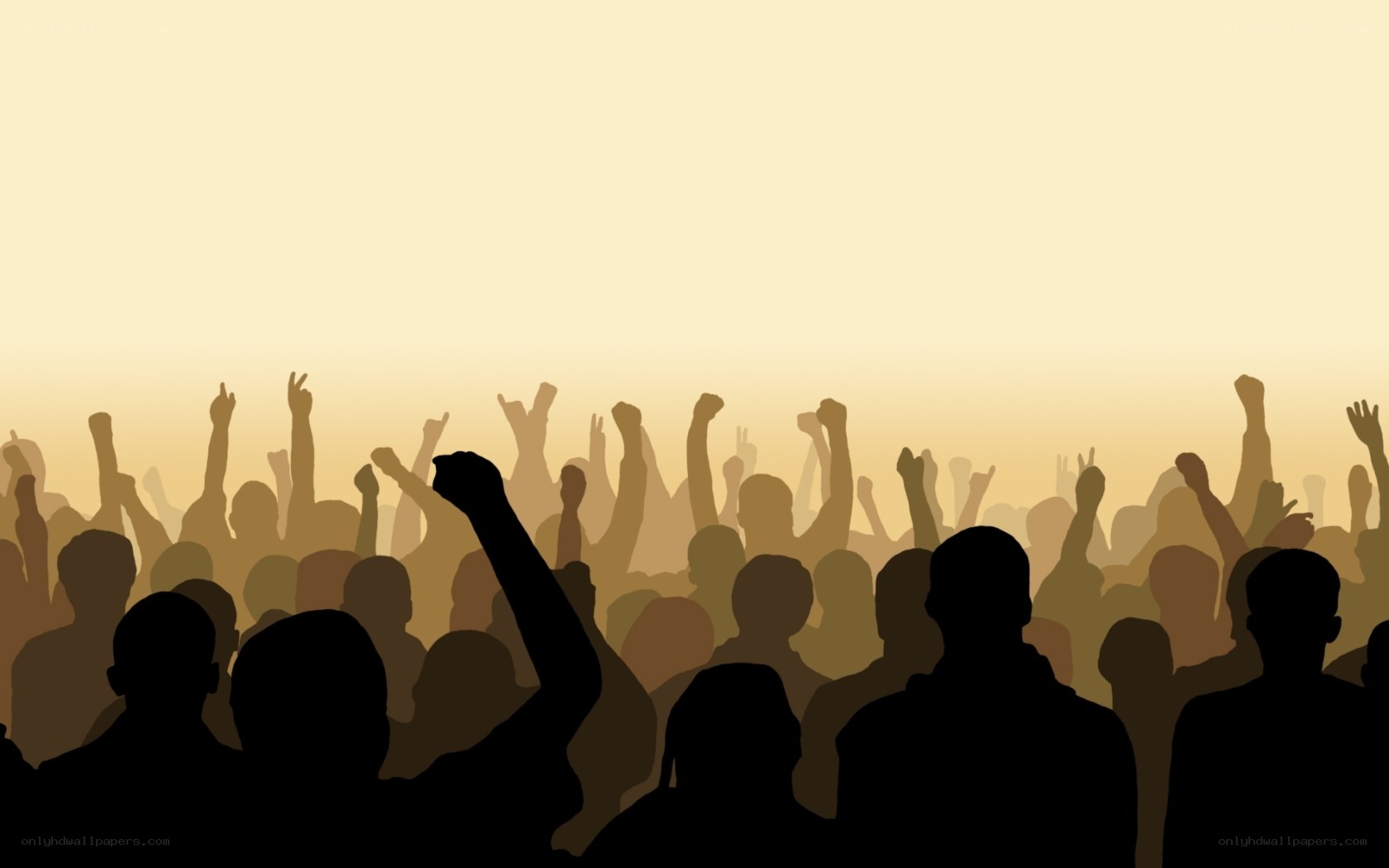 silhouetted crowd at concert