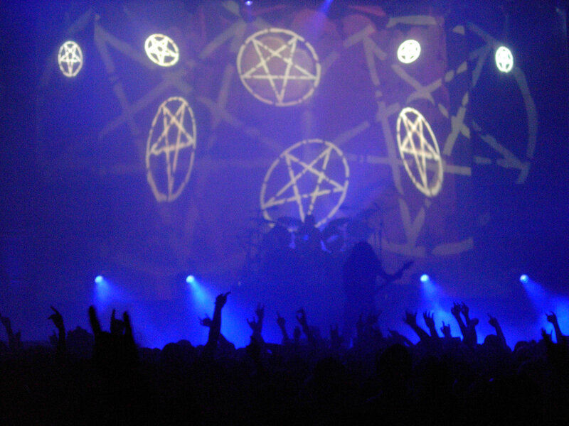 Silhouetted Crowd at Concert — Blue