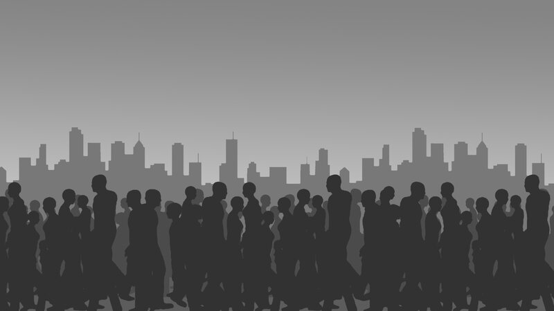 Silhouetted Crowd