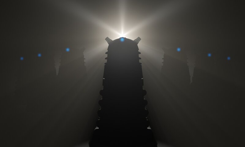 Silhouetted Dalek Figures