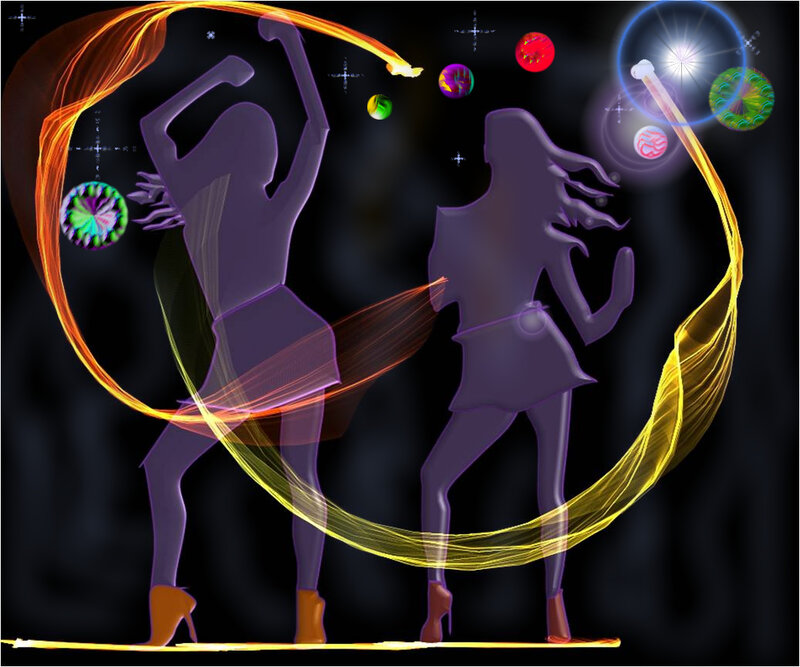 Silhouetted Dancers — Purple, Dynamic