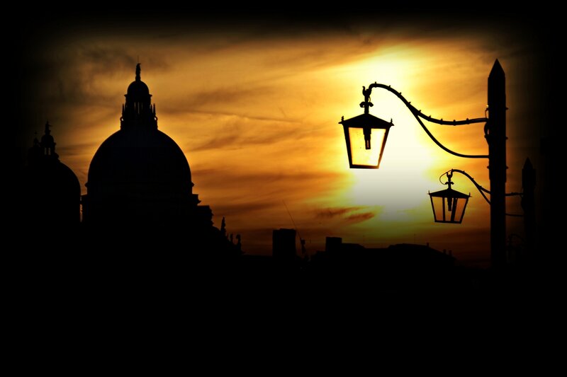 Silhouetted Domes and Lamps