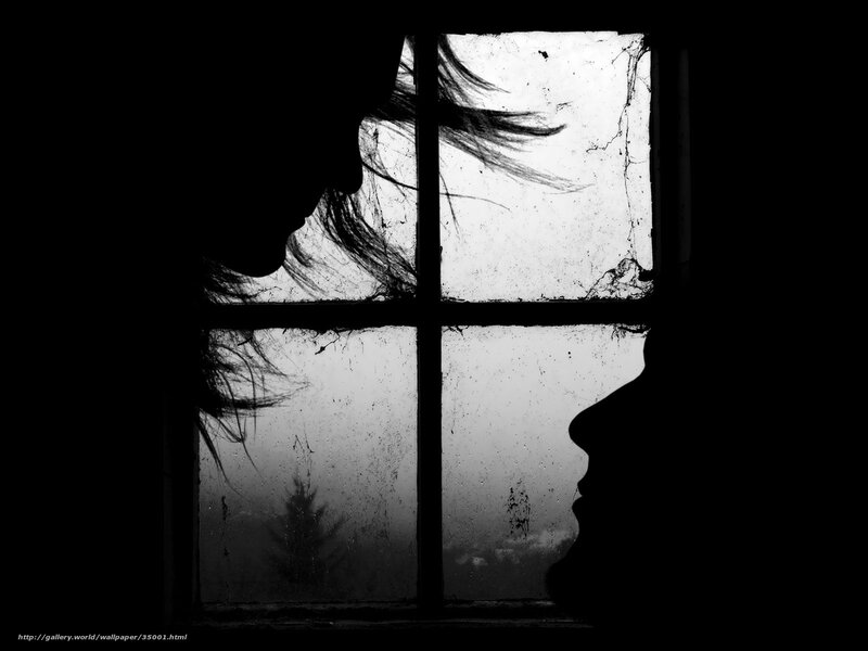 Silhouetted Faces at Window