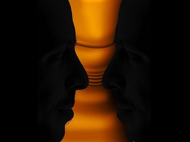Silhouetted Faces in Profile