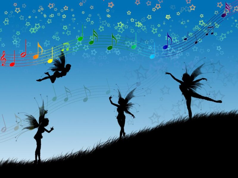 Silhouetted Fairies Dancing