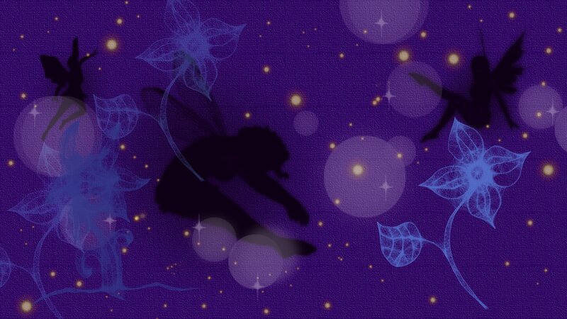 Silhouetted Fairies in Flight