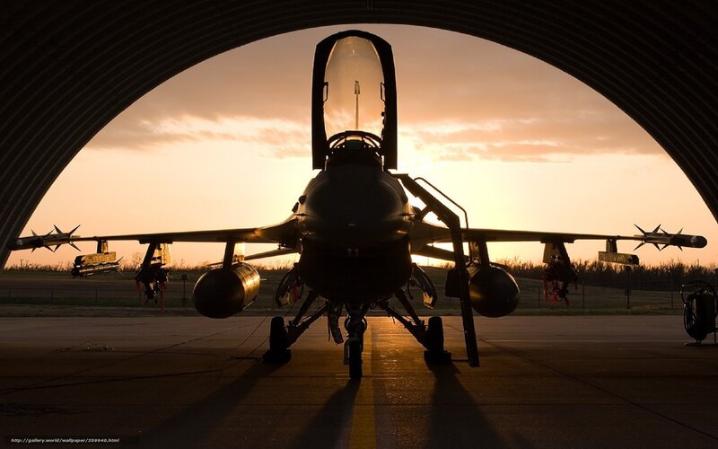 Silhouetted Fighter Jet — Black