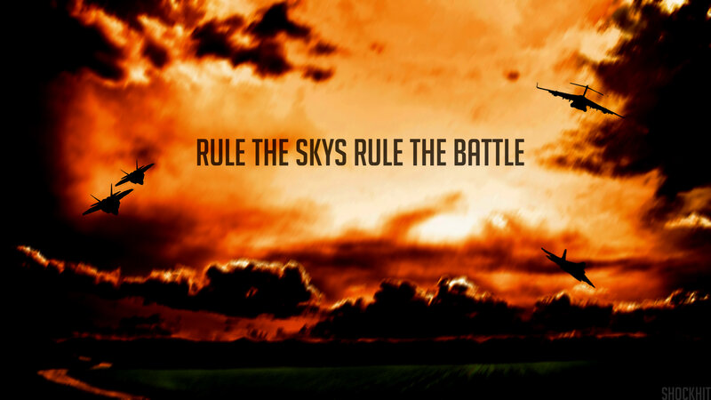 Silhouetted Fighter Jets — Orange