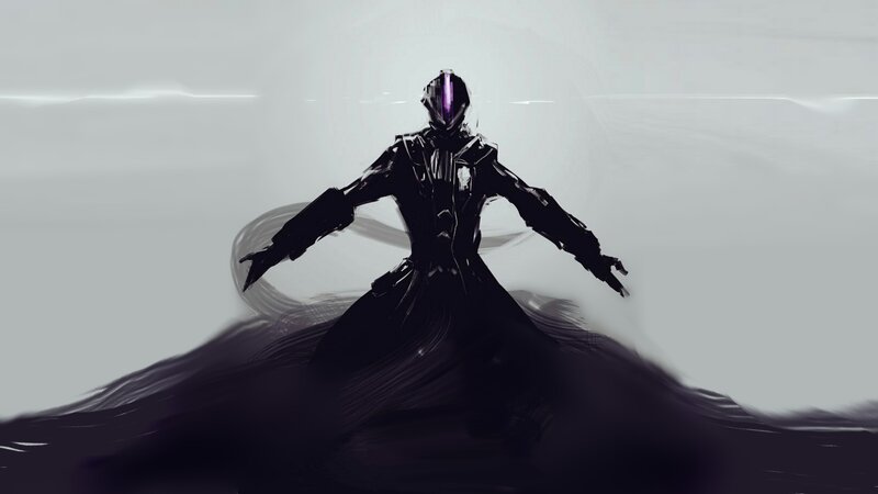 Silhouetted Figure in Armor