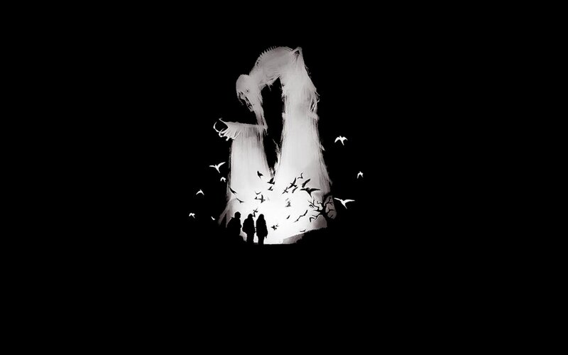 Silhouetted Figures and Ghost