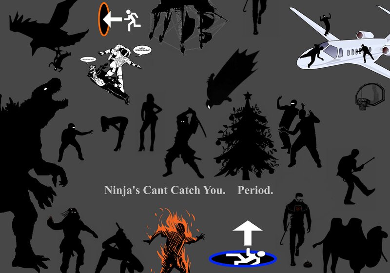 Silhouetted Figures and Monsters