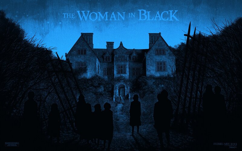 Silhouetted Figures Approaching House