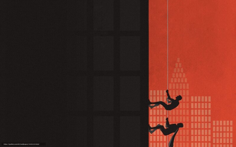 Silhouetted Figures Climbing — Black