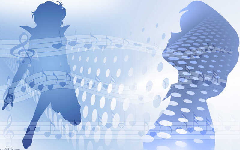 Silhouetted Figures Dancing