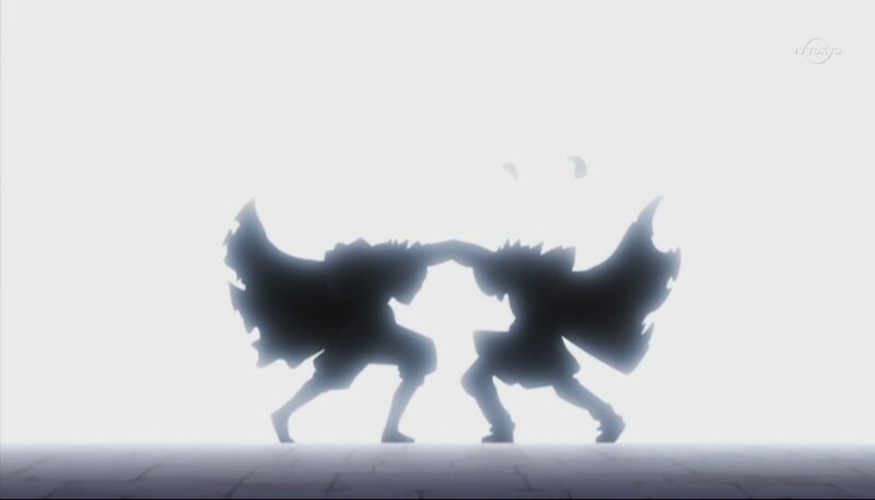 Silhouetted Figures Fighting