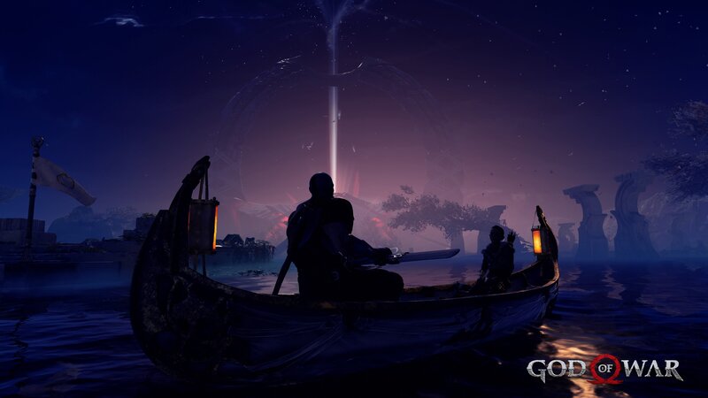 Silhouetted Figures in a Boat