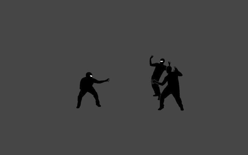 silhouetted figures in combat