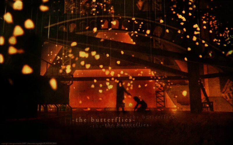 Silhouetted Figures in Factory