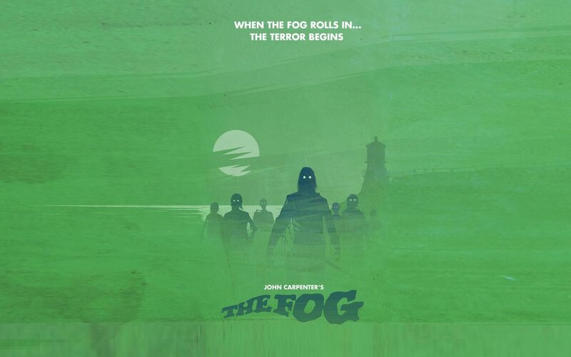 Silhouetted Figures in Fog — Green
