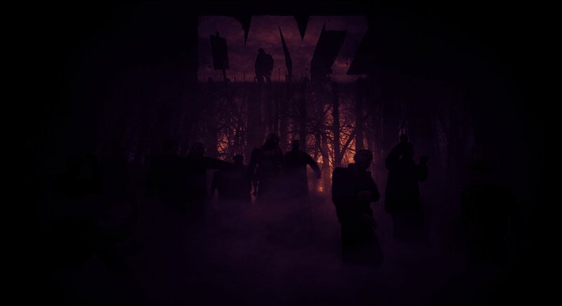 Silhouetted Figures in Forest — Purple, Dark, Ominous