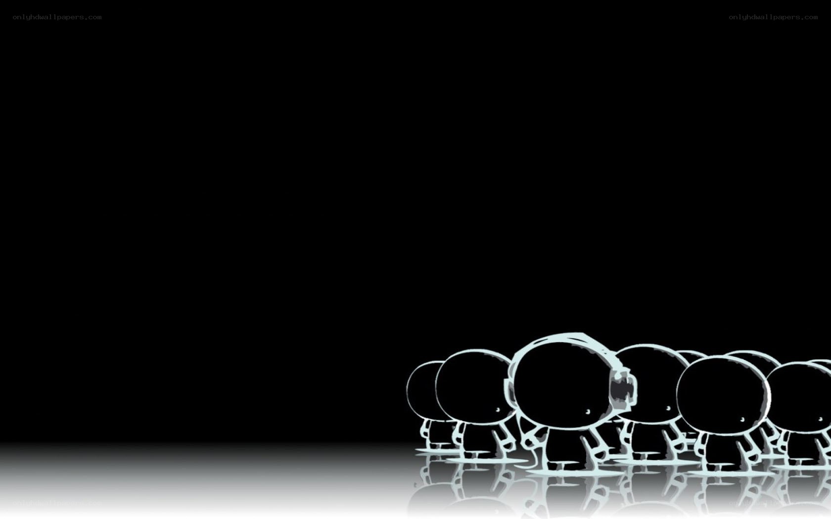 silhouetted figures in line