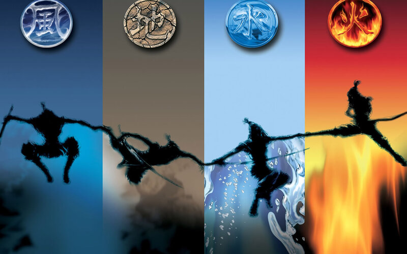 Silhouetted Figures in Motion — Blue