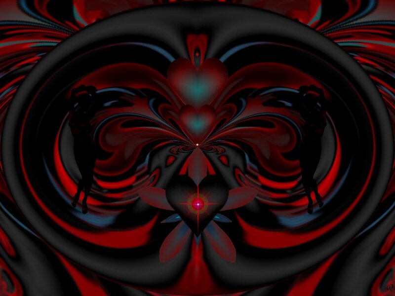 Silhouetted Figures in Vortex
