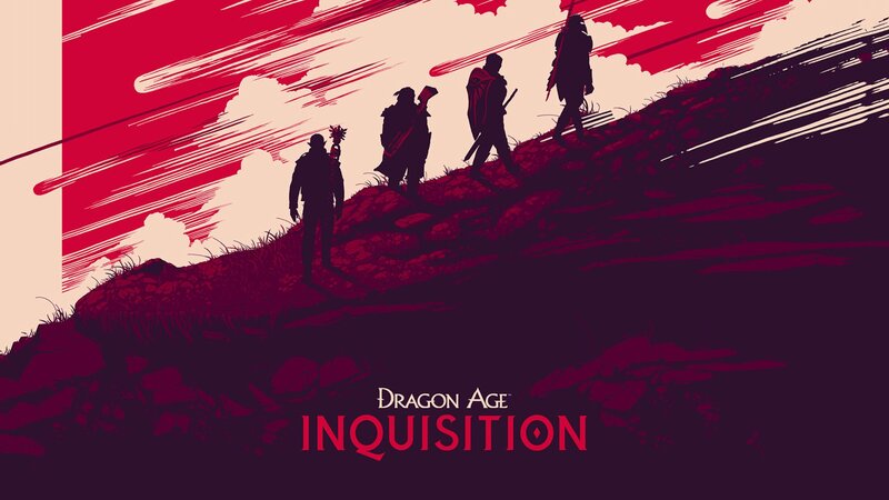 Silhouetted Figures on Hill — Red