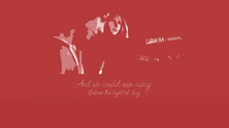 Silhouetted Figures — Red, Dramatic
