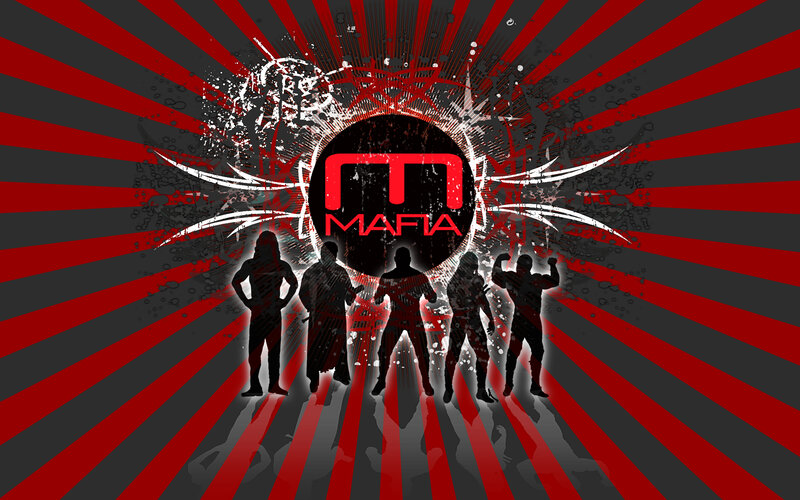 Silhouetted Figures — Red