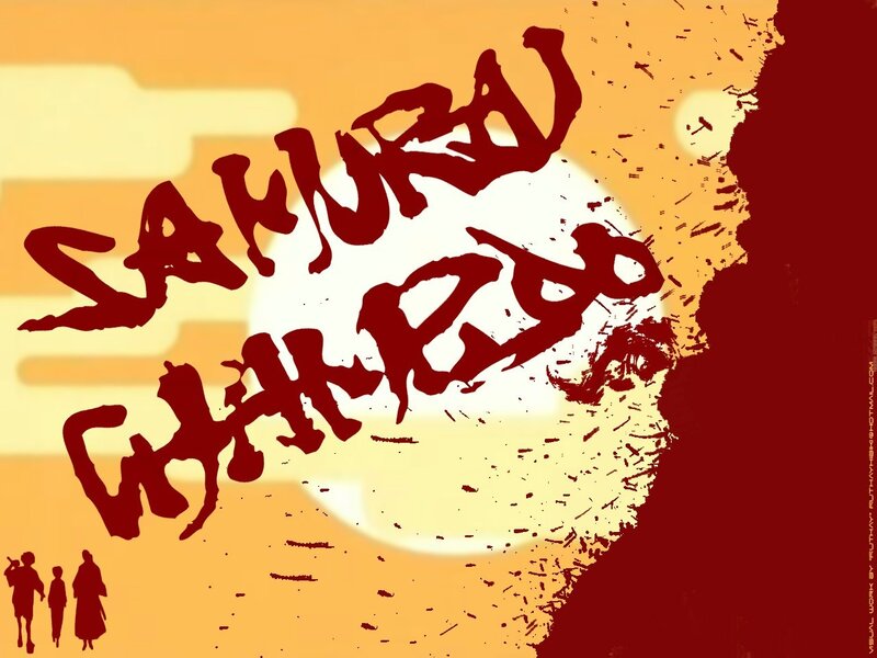 Silhouetted Figures Walking — Orange, Dramatic, Sunset, Anime