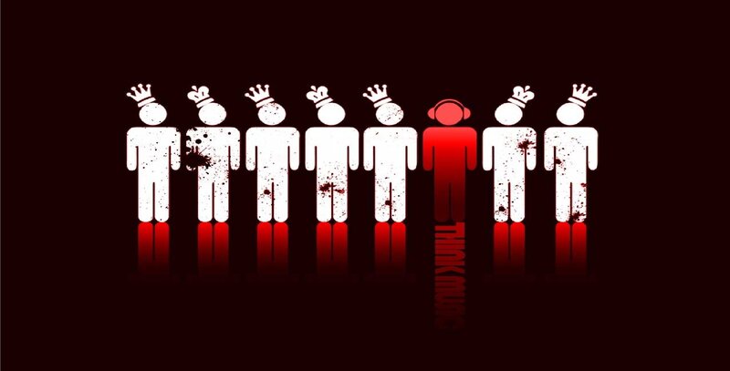 Silhouetted Figures with Crowns
