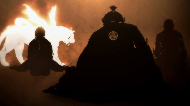 Silhouetted Figures with Fox