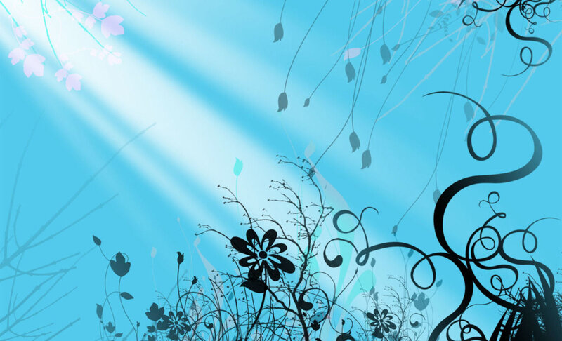 Silhouetted Flowers and Vines