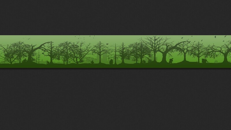 silhouetted forest scene