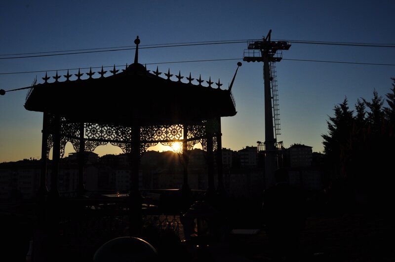 Silhouetted Gazebo at Sunset