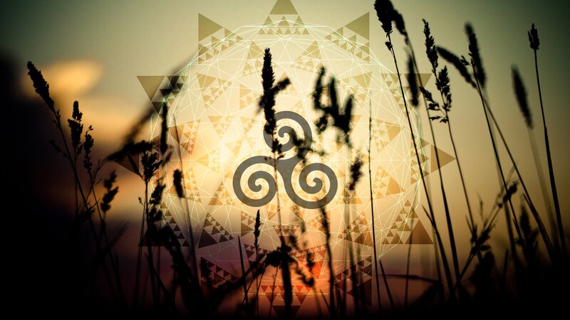 Silhouetted Grass with Symbol