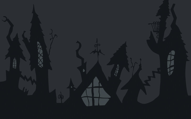 Silhouetted Haunted Houses