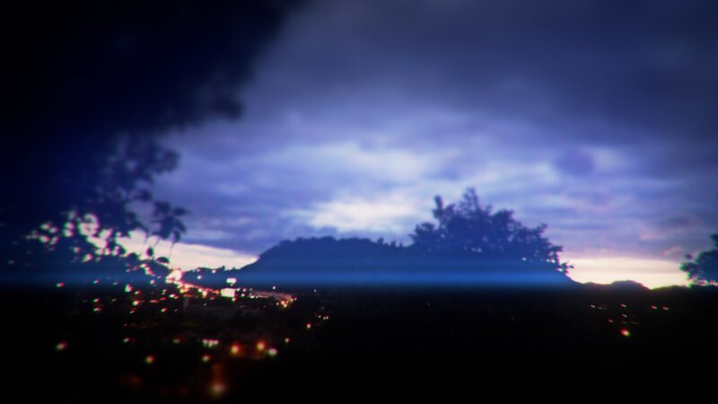 Silhouetted Hill at Dusk — Blue, Dramatic