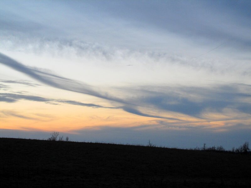 Silhouetted Hill at Dusk — Blue