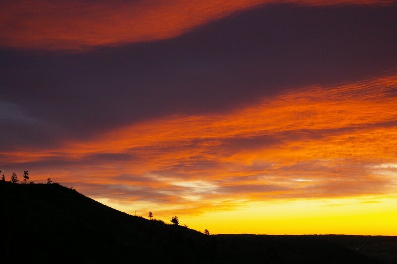 Silhouetted Hill at Sunset — Orange, Dramatic