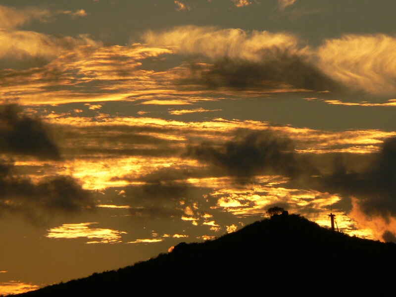 Silhouetted Hill at Sunset